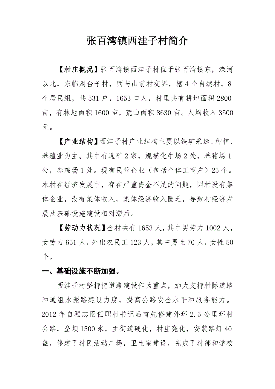 村基本情况简介 修订