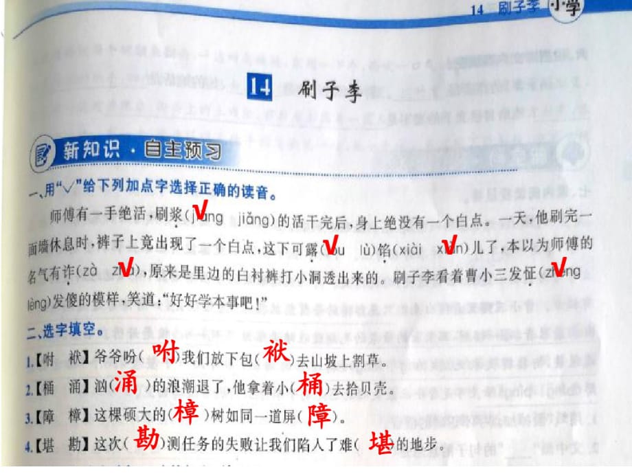 2020年新人教版部编本五年级下册语文第14课刷子李同步解析与测评参考