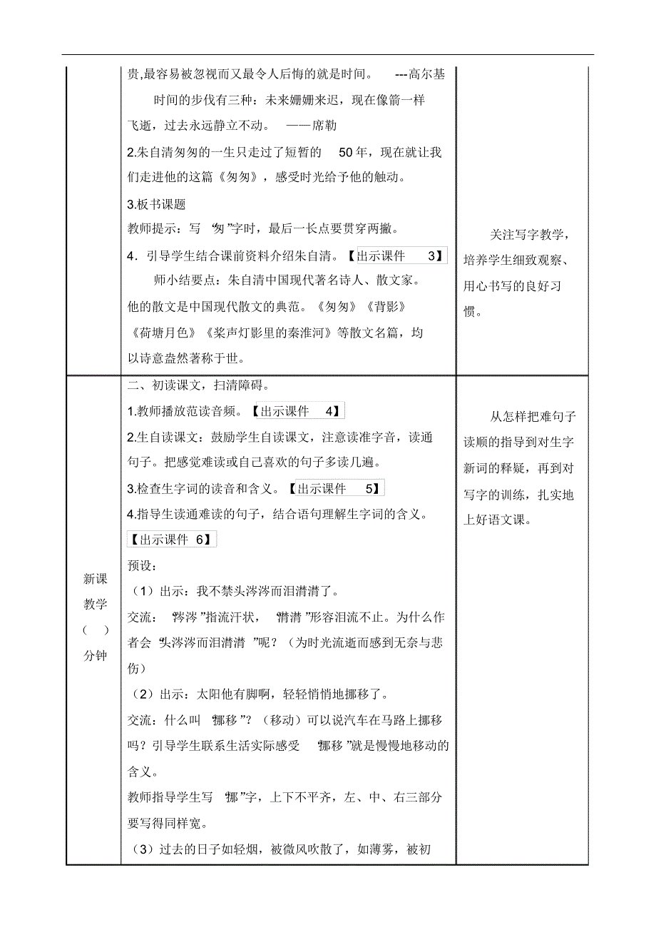 部编版六年级语文下册第8课匆匆教案教学设计及教学反思