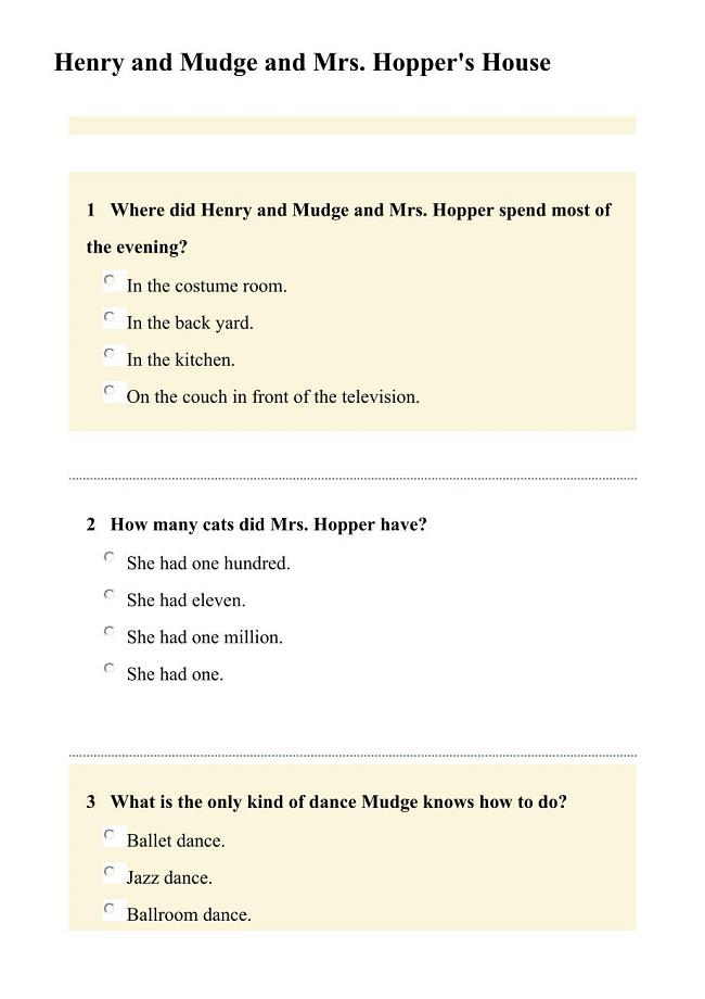 22-Henry and Mudge and Mrs. Hopper''s House（quiz有答案）