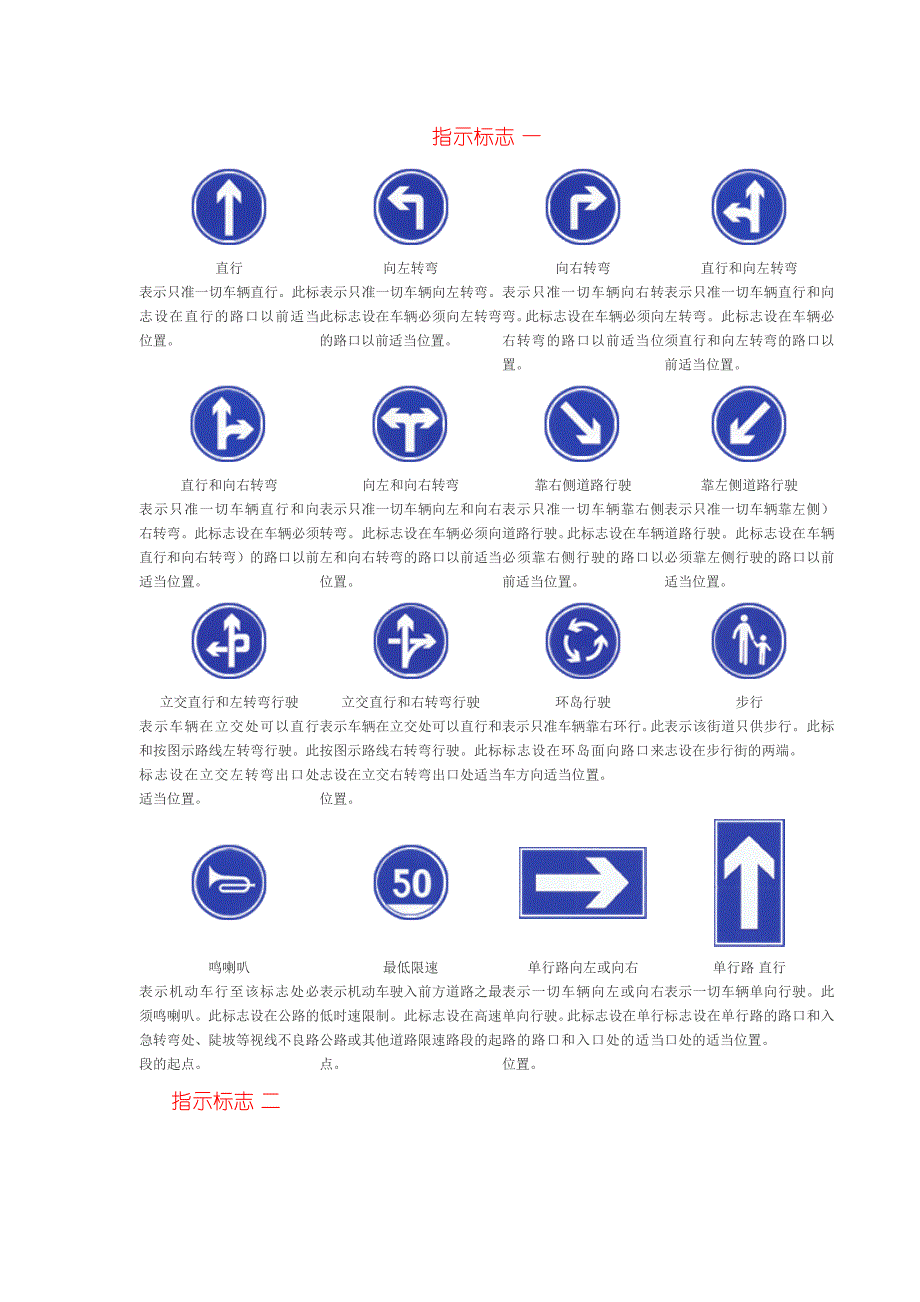 交通运输交通指示标志