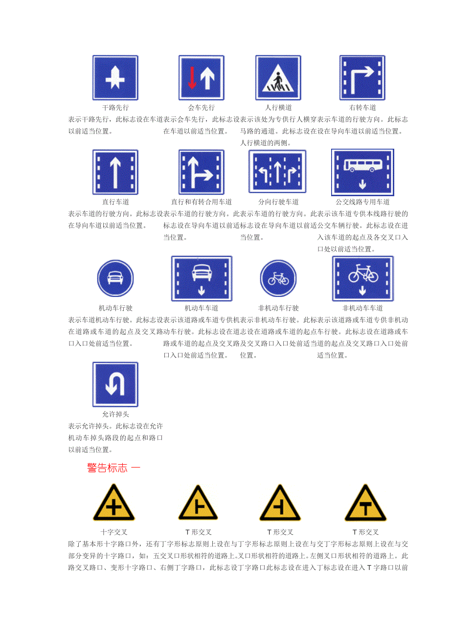 交通运输交通指示标志