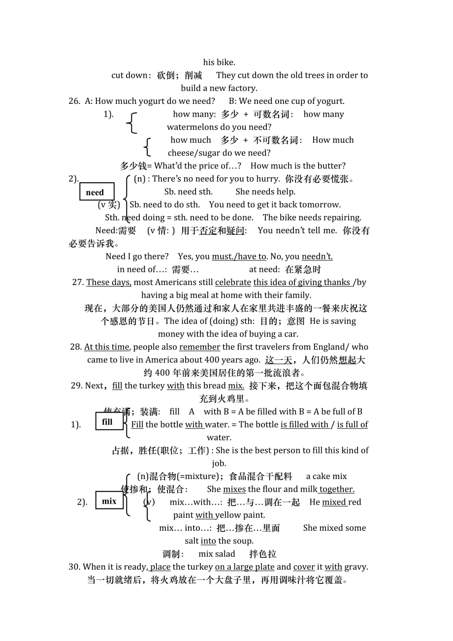 2019人教版八年级上册英语unit8知识点总结doc