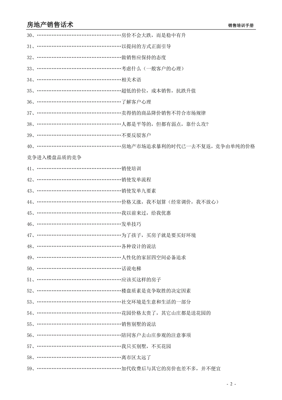 卖房销售话术900句简短